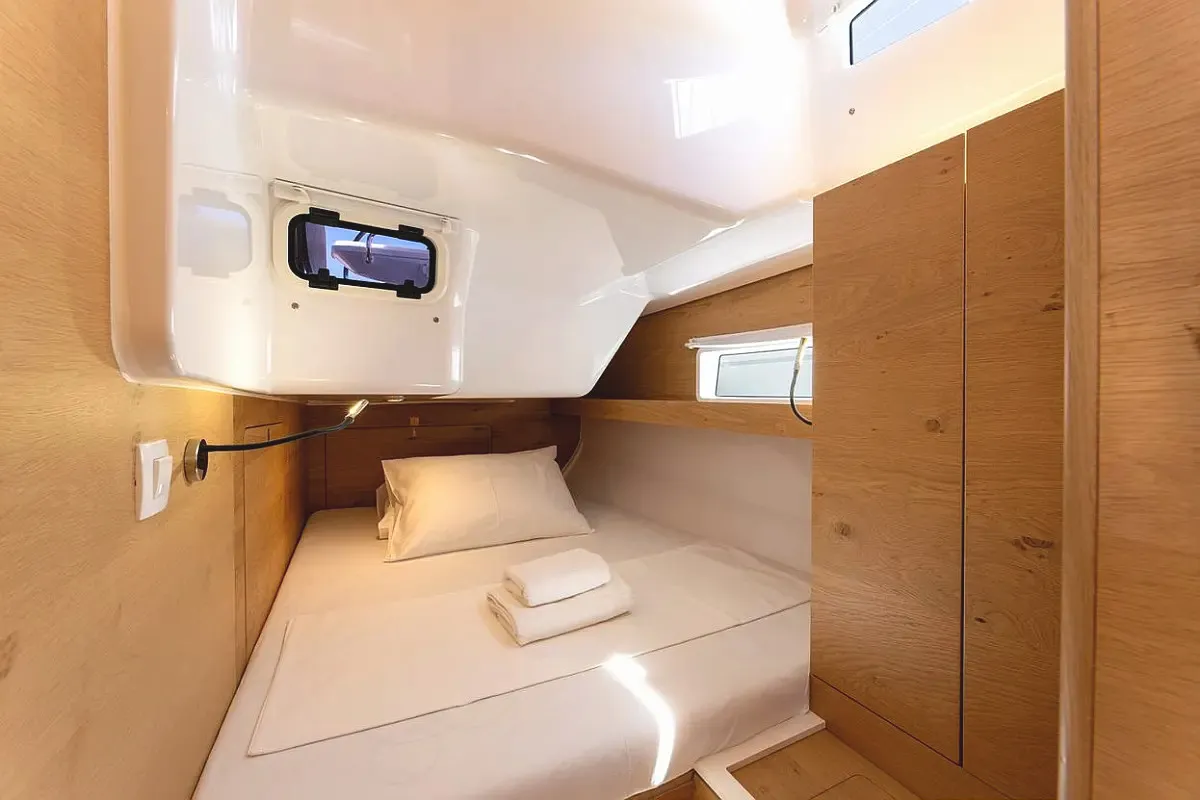 Cabin on Supreme, a Elan Impression 45 sailboat at Zadar, Croatia