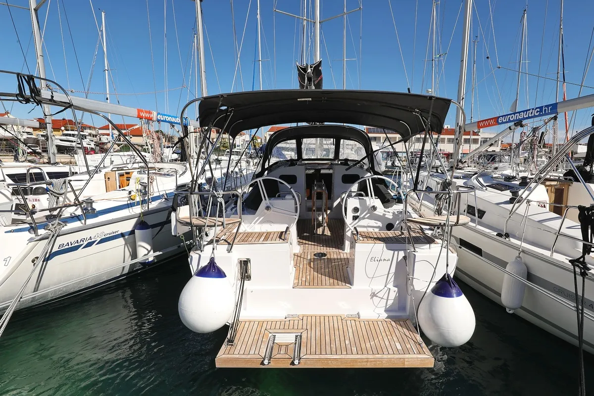 Exterior view of Eliana, a Elan Impression 40.1 sailboat at Pirovac, Croatia