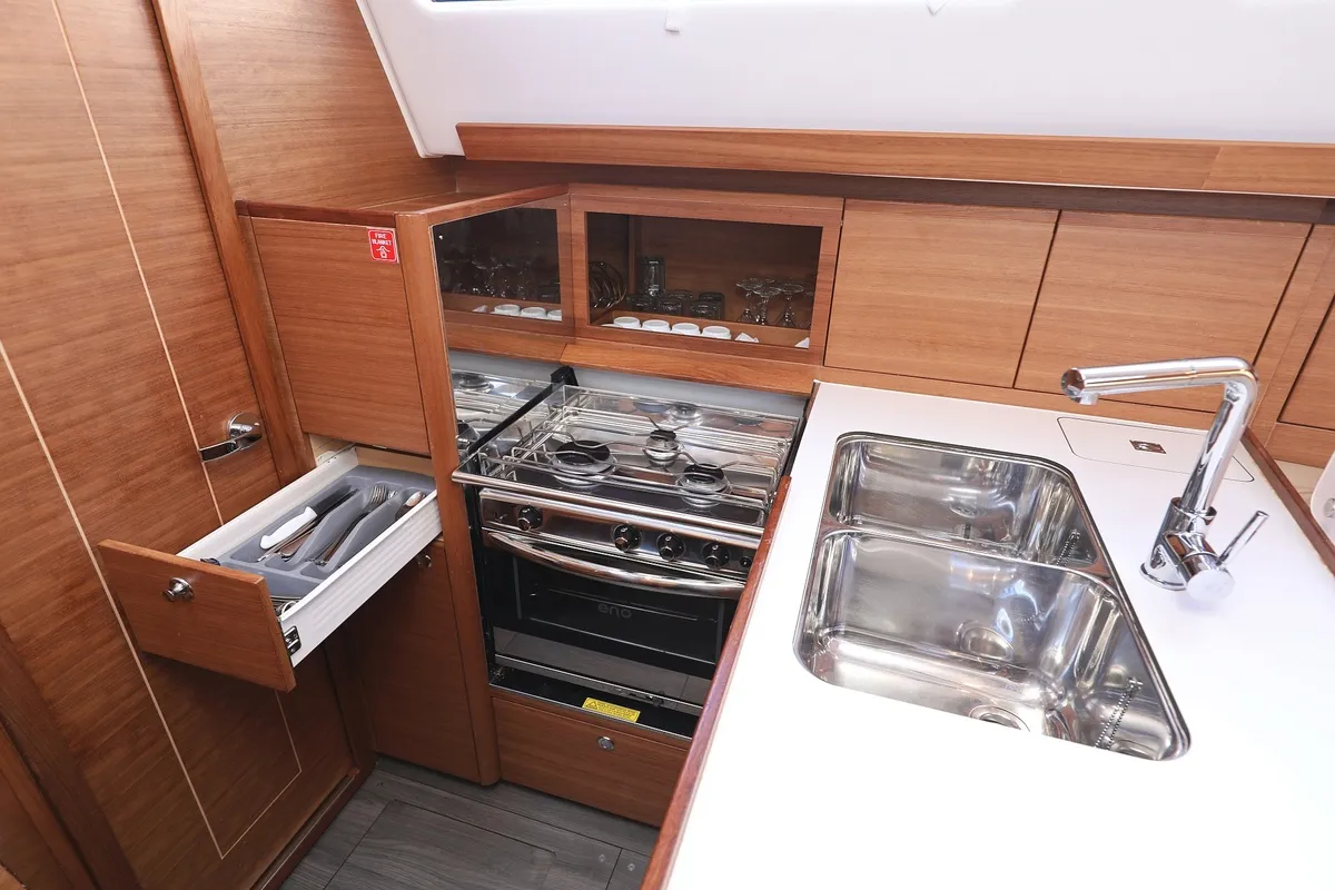 Galley of Eliana, a Elan Impression 40.1 sailboat at Pirovac, Croatia