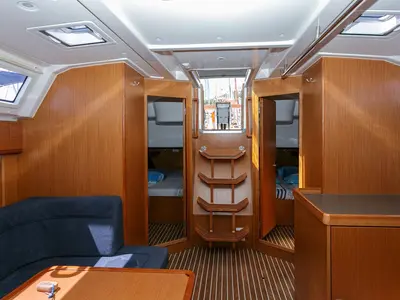 Salon of Lučija, a Bavaria Cruiser 46 sailboat at Split, Croatia