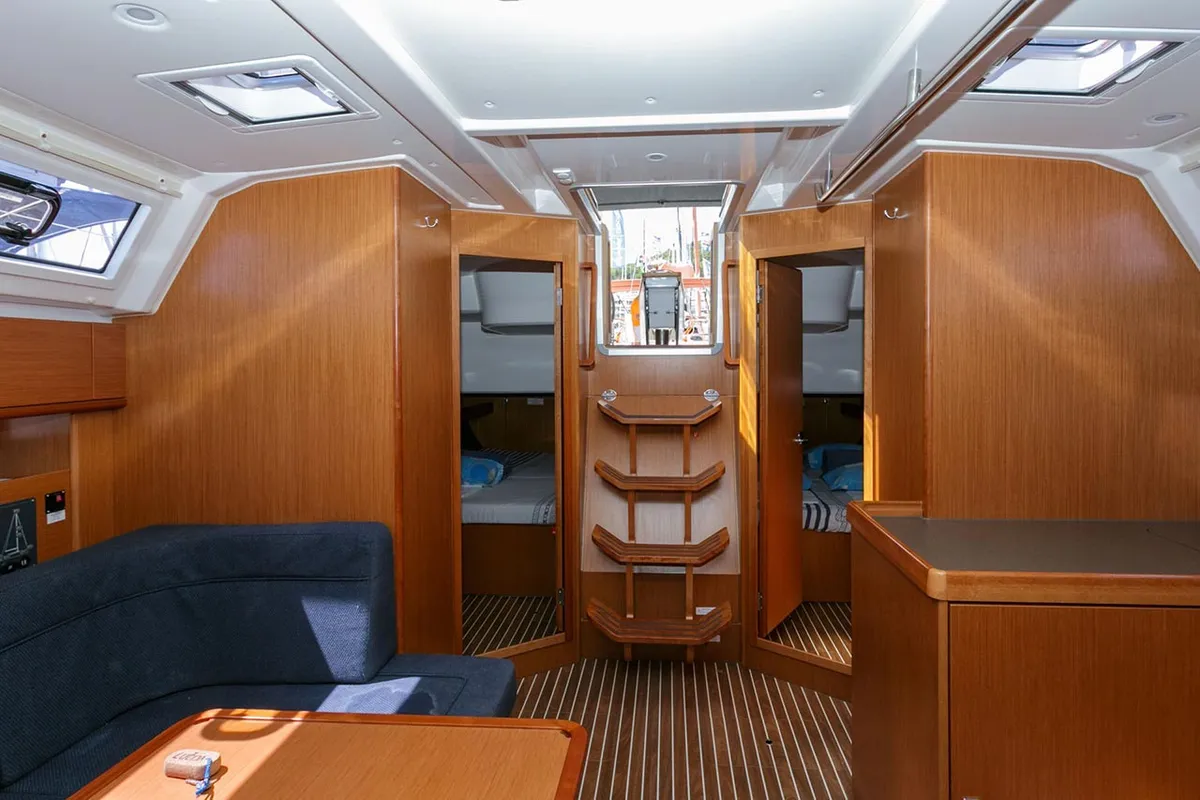 Salon of Lučija, a Bavaria Cruiser 46 sailboat at Split, Croatia