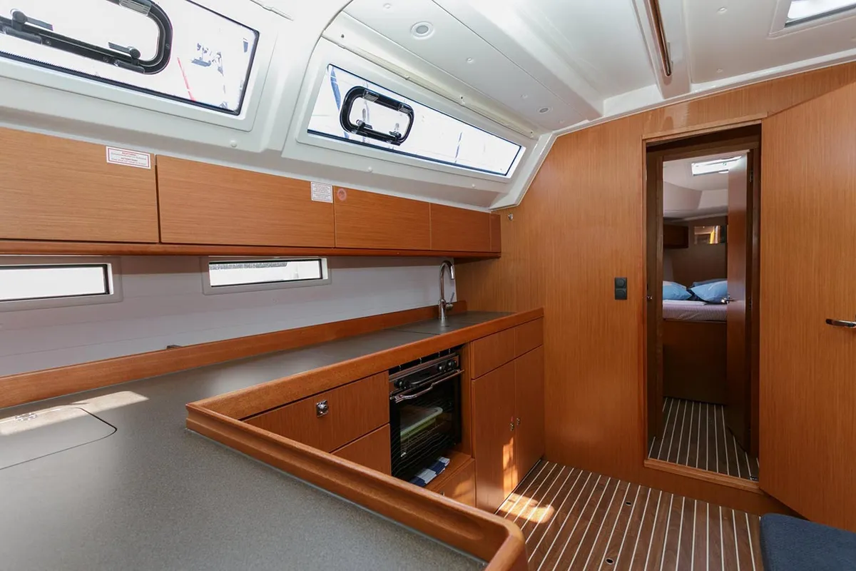Galley of Lučija, a Bavaria Cruiser 46 sailboat at Split, Croatia