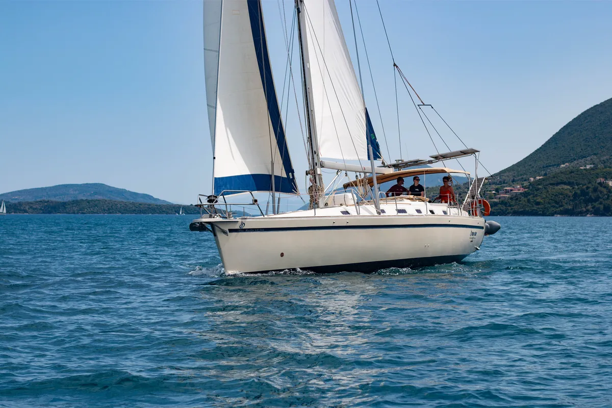 Exterior view of Blue Marlin (en suite double cabin 1), a Ocean Star 51.1 sailboat at Mykonos, Greece