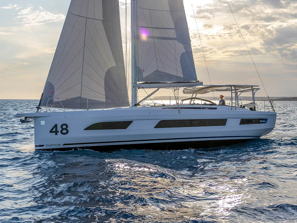 Tintin, a Dufour 48 sailboat at es Jonquet, Spain