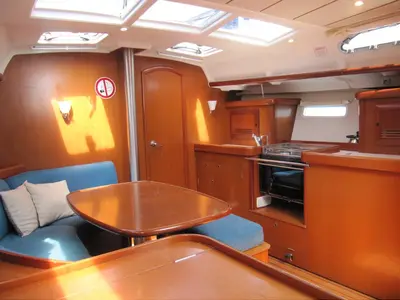 Galley of Mare, a Beneteau Oceanis 393 sailboat at Općina Marina, Croatia