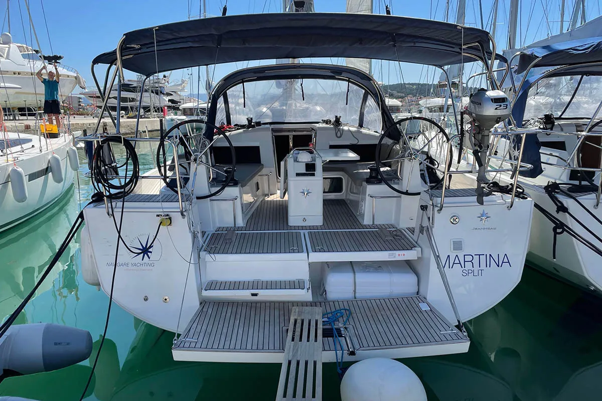 Exterior view of Martina, a Jeanneau Sun Odyssey 440 sailboat at Seget Donji, Croatia