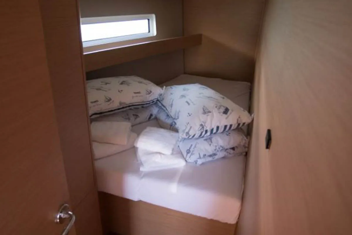 Cabin on Martina, a Jeanneau Sun Odyssey 440 sailboat at Seget Donji, Croatia