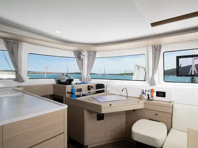 Salon of Manta Maris, a Lagoon 46 catamaran at Općina Medulin, Croatia