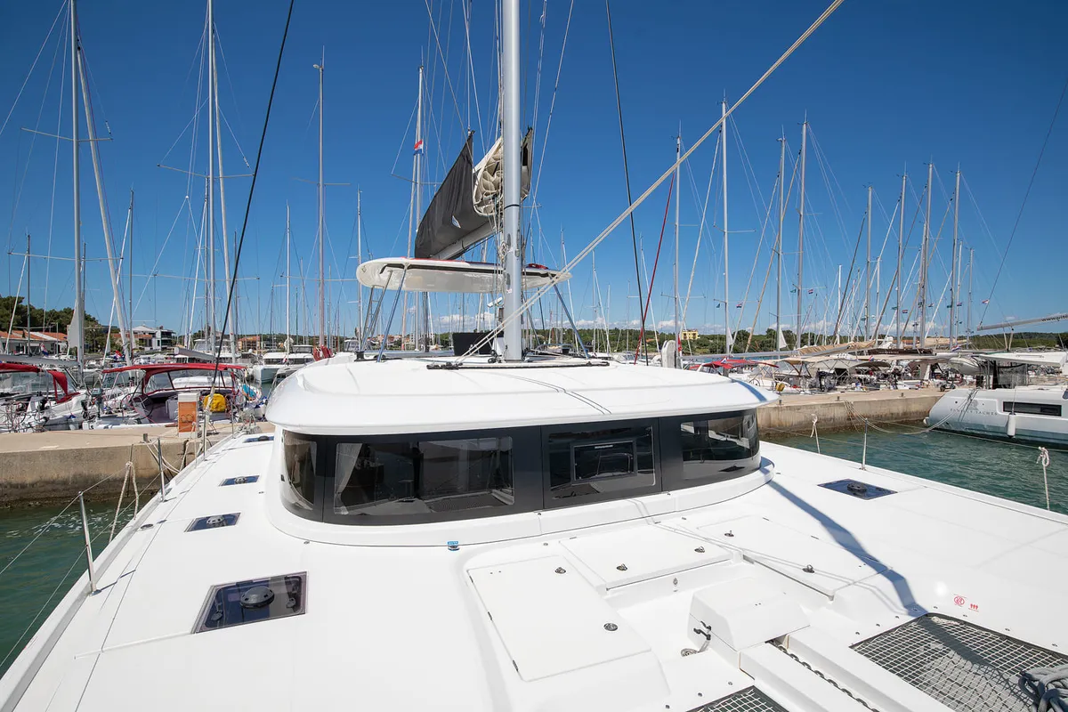 Deck of Manta Maris, a Lagoon 46 catamaran at Općina Medulin, Croatia