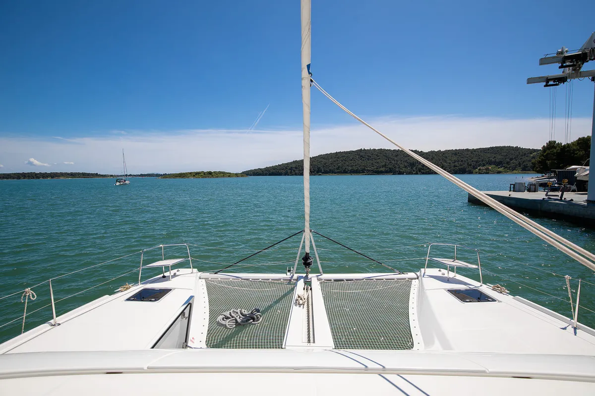 Deck of Manta Maris, a Lagoon 46 catamaran at Općina Medulin, Croatia
