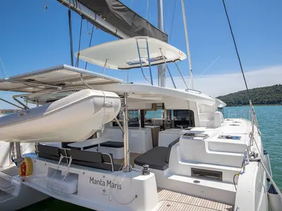 Deck of Manta Maris, a Lagoon 46 catamaran at Općina Medulin, Croatia