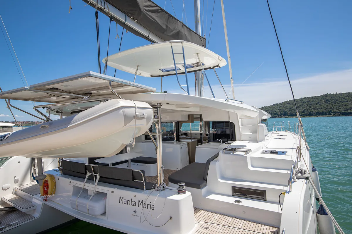 Deck of Manta Maris, a Lagoon 46 catamaran at Općina Medulin, Croatia