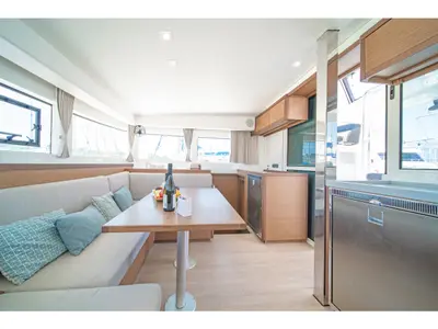 Galley of Thalasea, a Lagoon 40 catamaran at Kontokali, Greece
