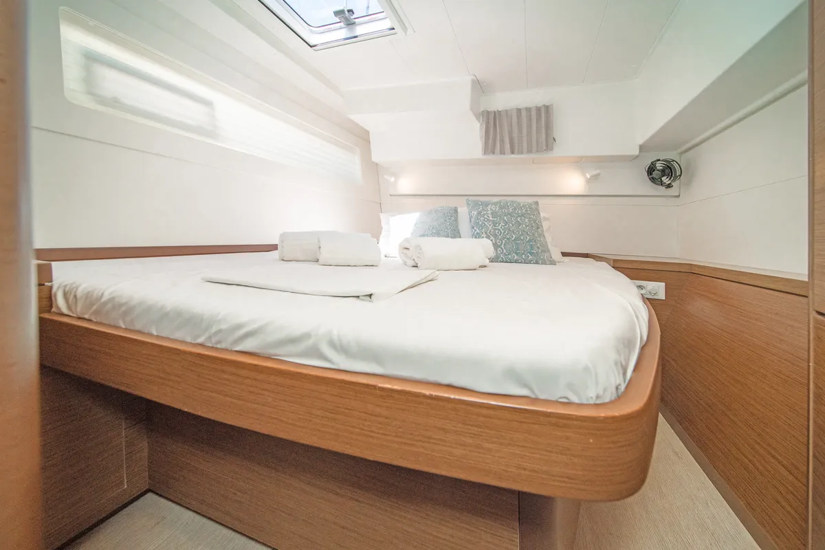 Cabin on Thalasea, a Lagoon 40 catamaran at Kontokali, Greece