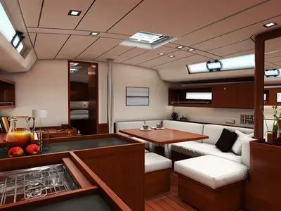 Salon of Lena, a Beneteau Oceanis 45 sailboat at Općina Marina, Croatia