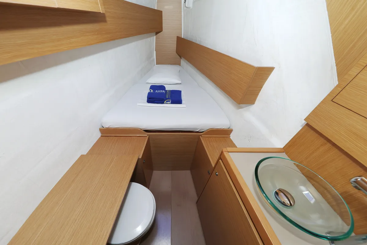 Cabin on Be Mine, a Dufour 48 Catamaran catamaran at Općina Rogoznica, Croatia