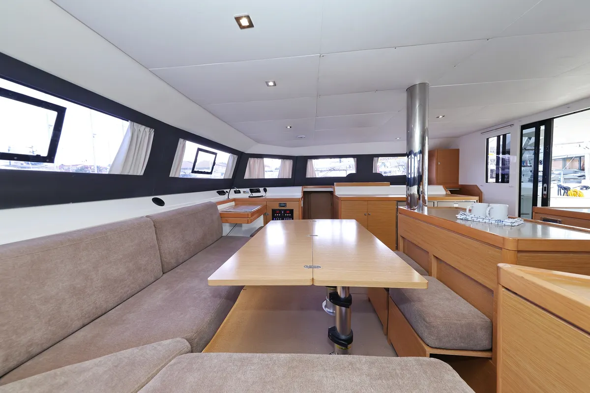 Salon of Be Mine, a Dufour 48 Catamaran catamaran at Općina Rogoznica, Croatia