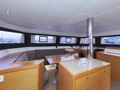 Salon of Be Mine, a Dufour 48 Catamaran catamaran at Općina Rogoznica, Croatia