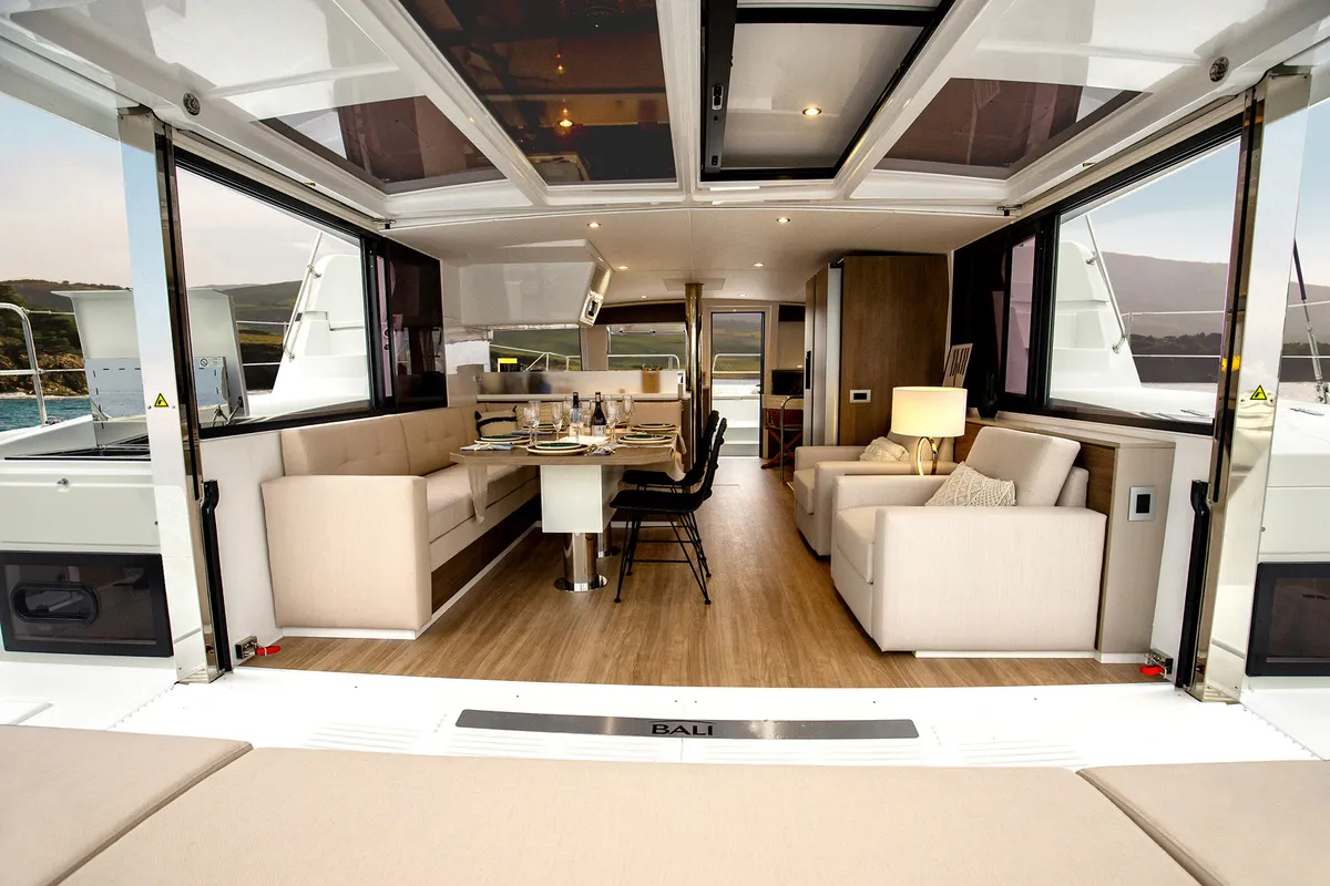 Salon of Eileen, a Bali 4.4 catamaran at Dubrovnik, Croatia