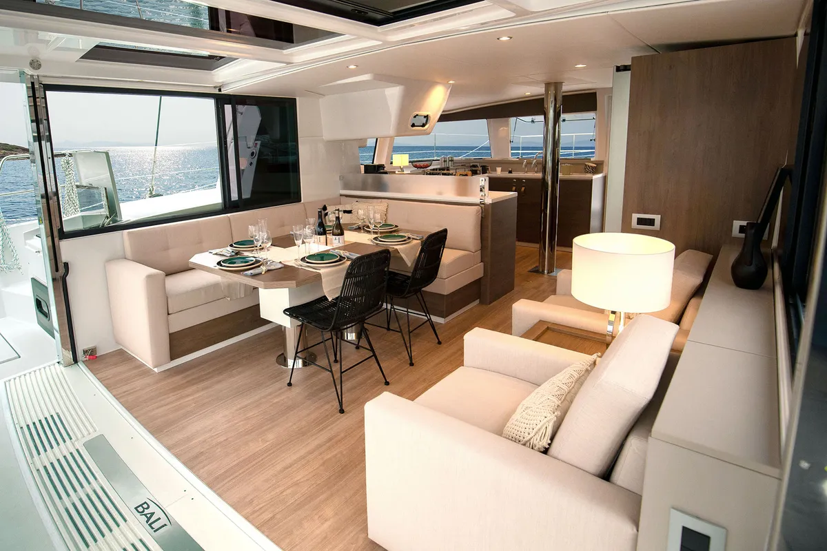 Salon of Eileen, a Bali 4.4 catamaran at Dubrovnik, Croatia