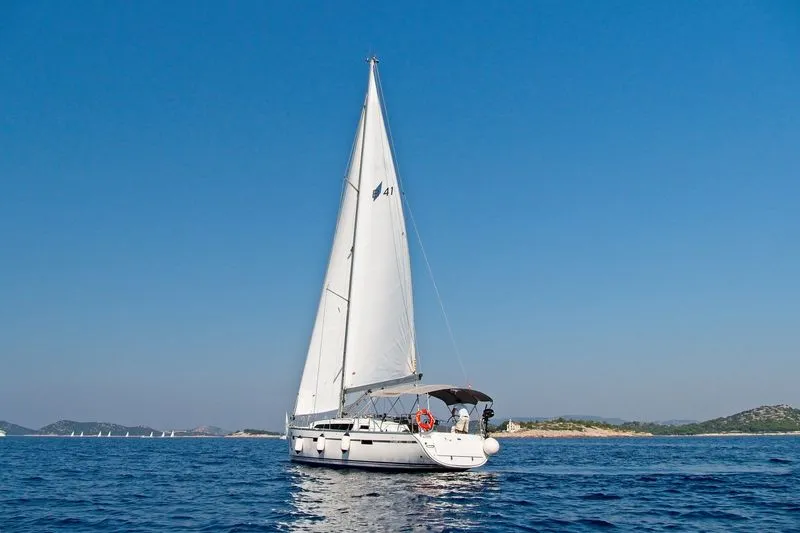 Exterior view of Bavaria Cruiser 41, a sailboat at Murter, Croatia