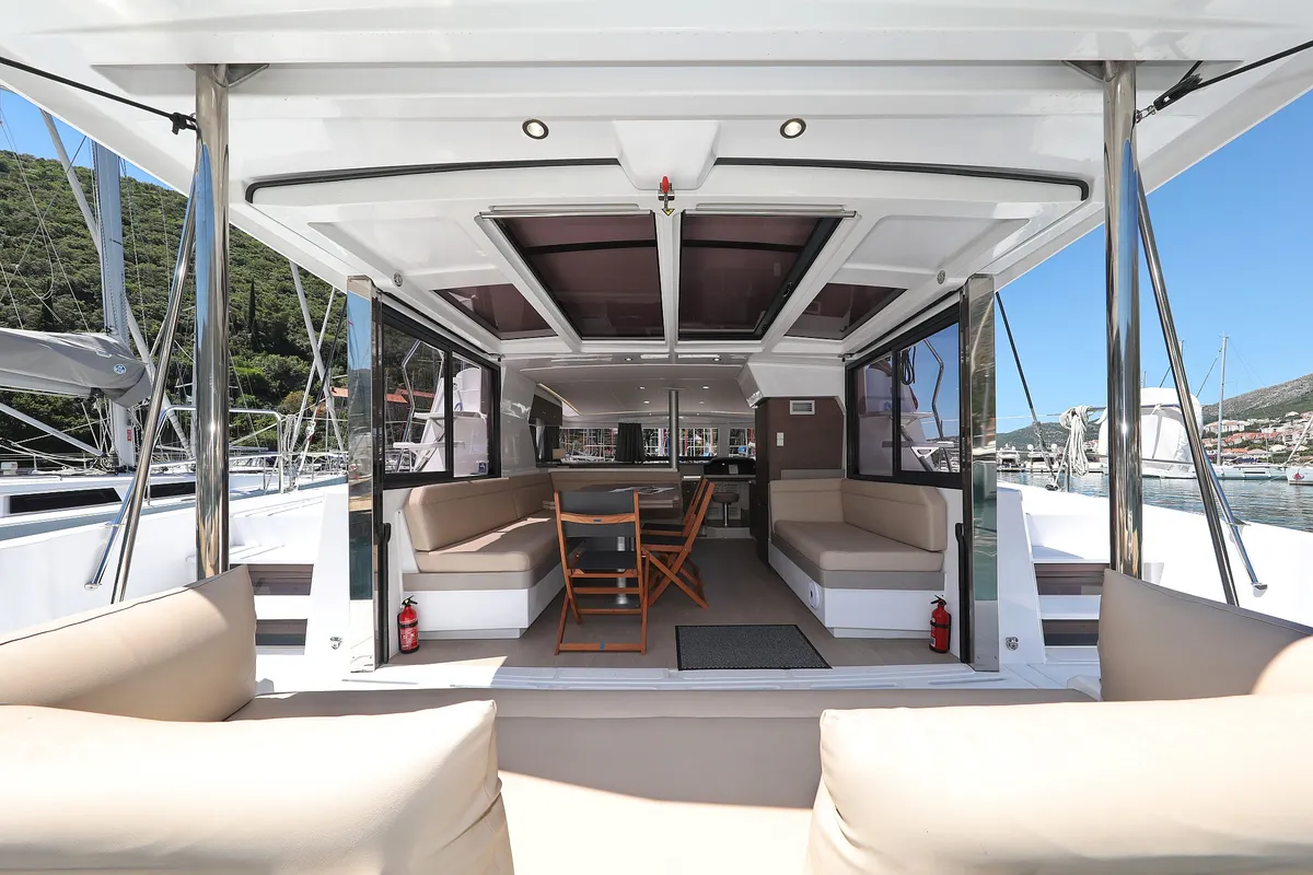 Ocean Oasis, a Bali 4.1 catamaran at Grad Biograd na Moru, Croatia