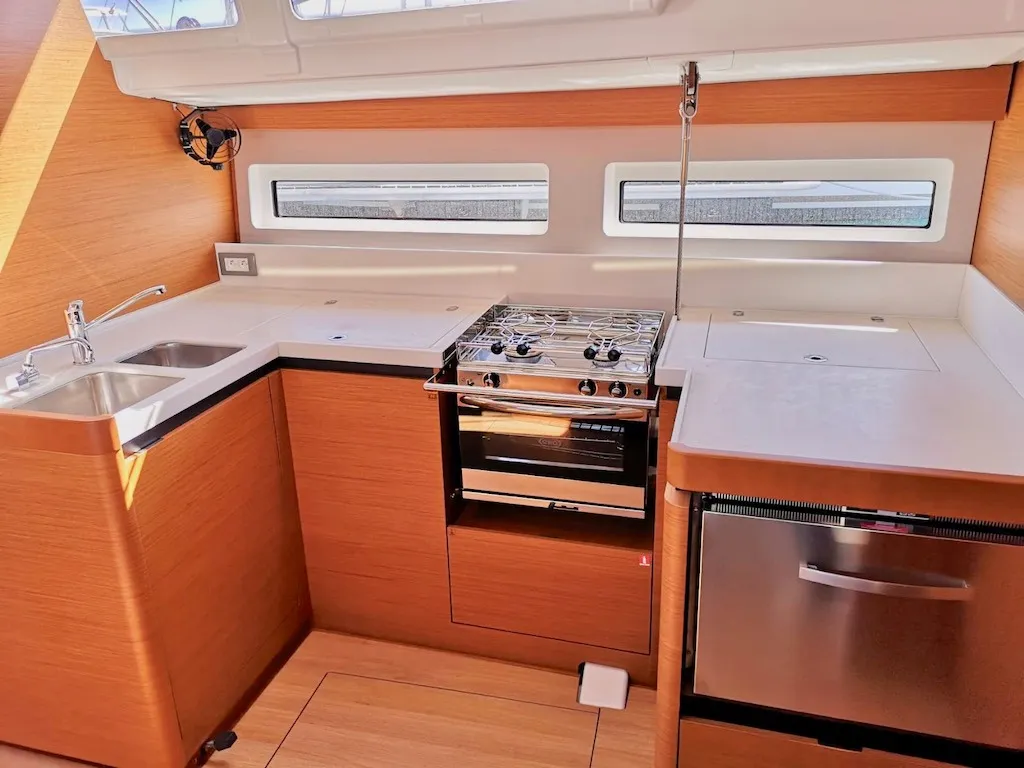 Galley of Jeanneau Sun Odyssey 490, a sailboat at Šibenik, Croatia