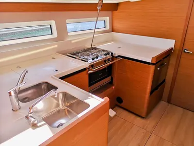Galley of Jeanneau Sun Odyssey 490, a sailboat at Šibenik, Croatia