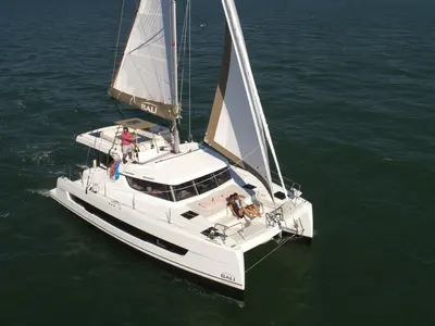 Exterior view of Jayana, a Bali Catspace catamaran at Road Town, British Virgin Islands