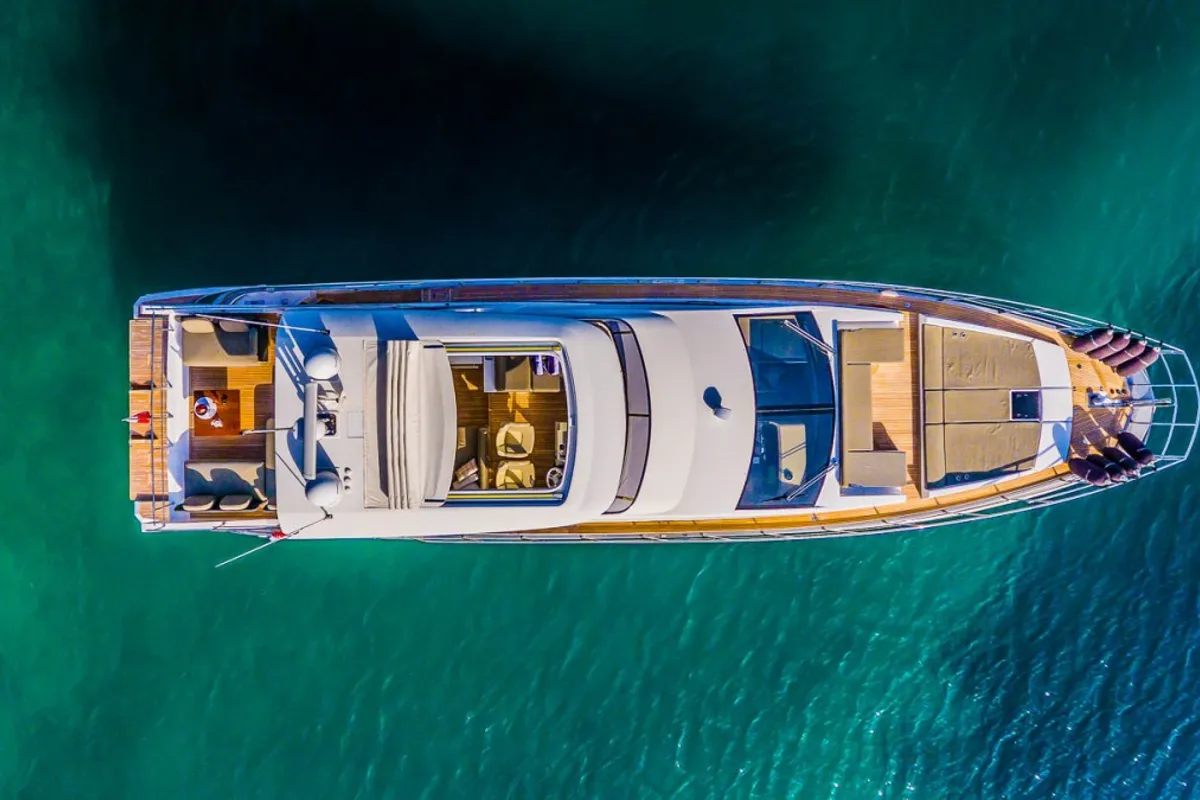 Exterior view of My Karat II, a Azimut 66 motor yacht at Grad Kaštela, Croatia