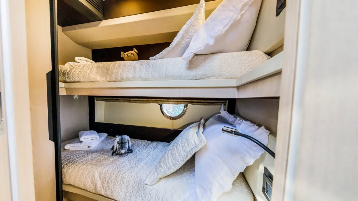 Cabin on My Karat II, a Azimut 66 motor yacht at Grad Kaštela, Croatia