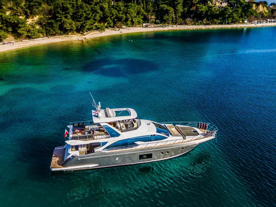 Exterior view of My Karat II, a Azimut 66 motor yacht at Grad Kaštela, Croatia