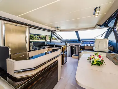Galley of My Karat II, a Azimut 66 motor yacht at Grad Kaštela, Croatia