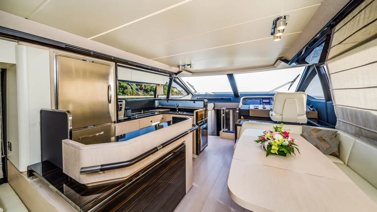 Galley of My Karat II, a Azimut 66 motor yacht at Grad Kaštela, Croatia