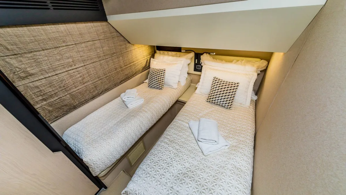 Cabin on My Karat II, a Azimut 66 motor yacht at Grad Kaštela, Croatia