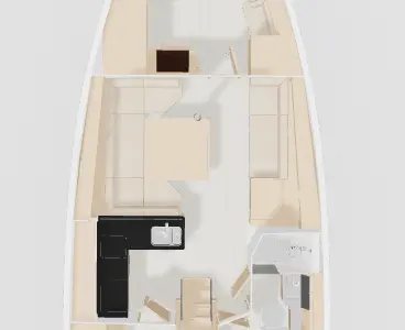 Floor plan of Capi'10, a Hanse 410 sailboat at Marseille, France