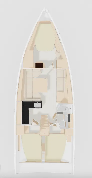 Floor plan of Capi'10, a Hanse 410 sailboat at Marseille, France