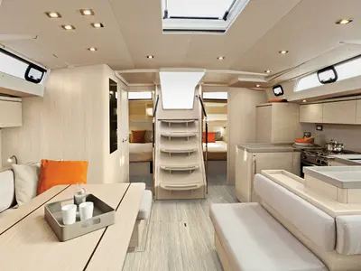 Salon of Mary-Anne, a Beneteau Oceanis 51.1 sailboat at es Jonquet, Spain