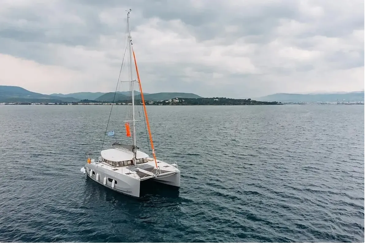 Exterior view of Lydia, a Excess 11 catamaran at Municipal Unit of Lefkada, Greece