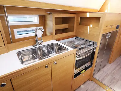 Galley of Jackpot, a Elan Impression 45.1 sailboat at Biograd na Moru, Croatia