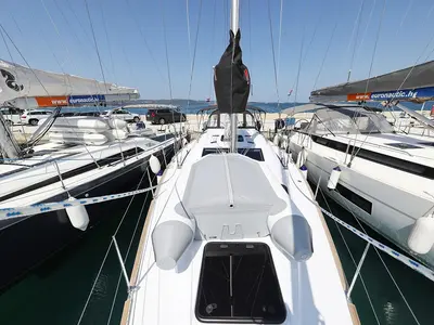 Deck of Jackpot, a Elan Impression 45.1 sailboat at Biograd na Moru, Croatia
