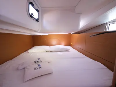 Cabin on Roma, a Jeanneau Sun Odyssey 440 sailboat at Fethiye, Turkey