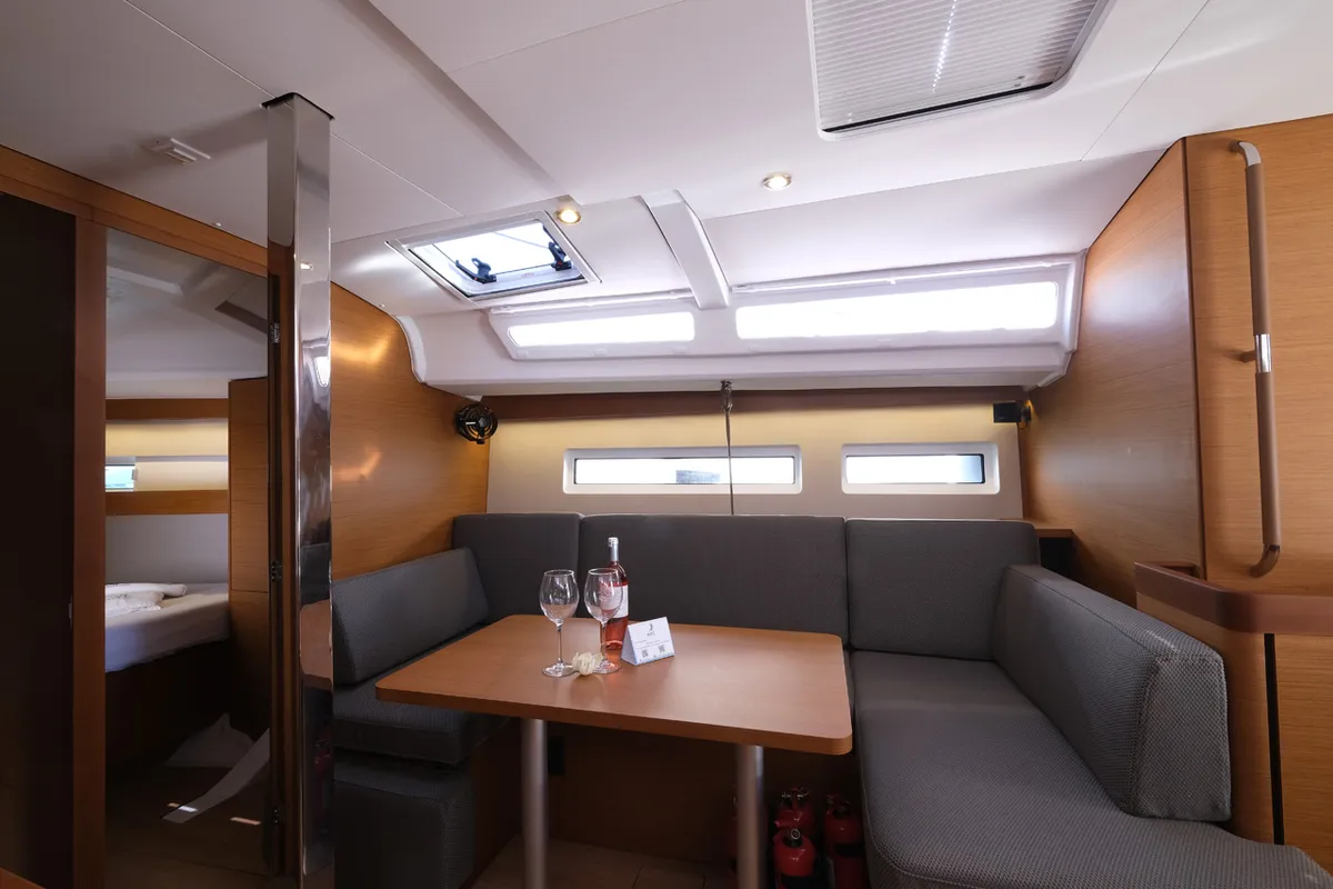 Salon of Roma, a Jeanneau Sun Odyssey 440 sailboat at Fethiye, Turkey