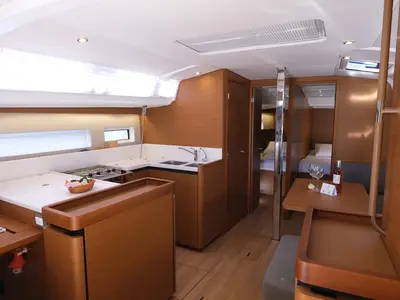 Galley of Roma, a Jeanneau Sun Odyssey 440 sailboat at Fethiye, Turkey