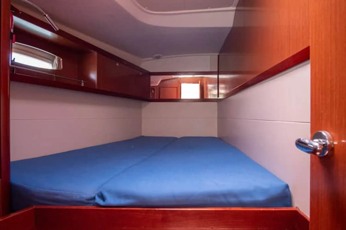 Cabin on Angelina, a Beneteau Oceanis 54 sailboat at Volos, Greece