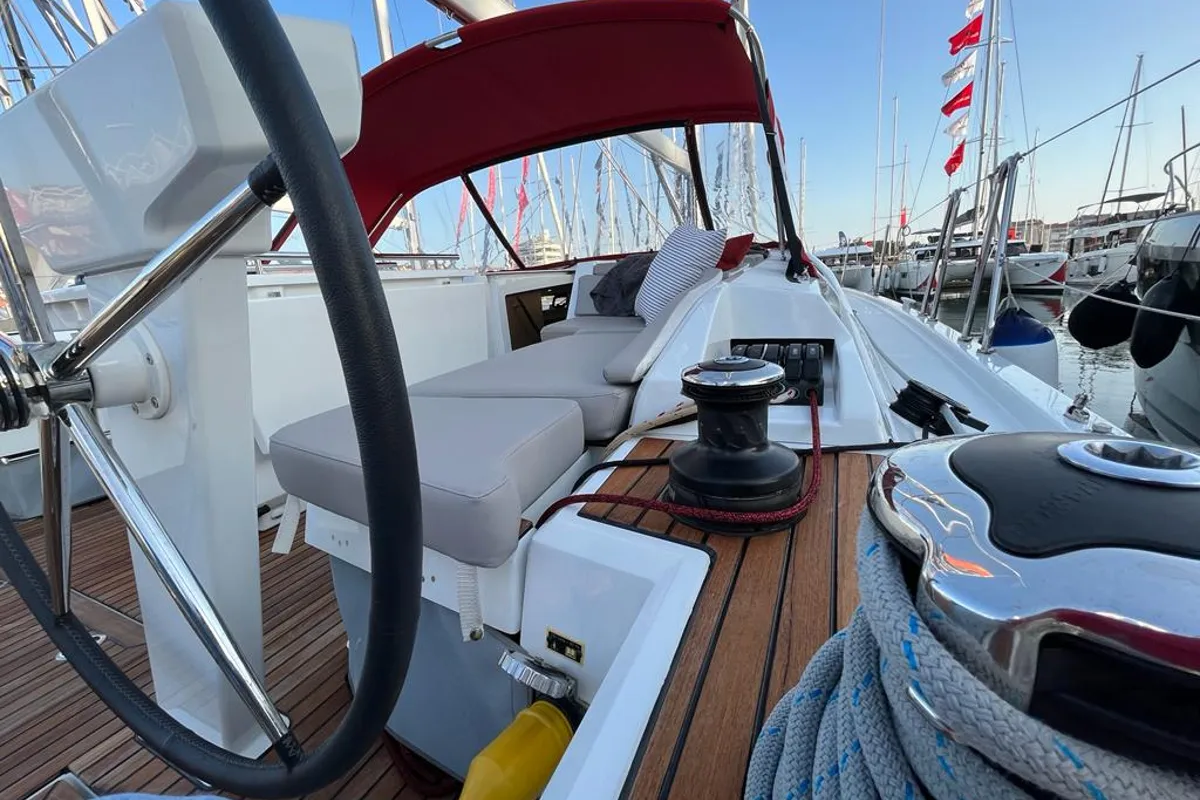 Deck of Nauti Buoy, a Beneteau Oceanis 46.1 sailboat at Split, Croatia