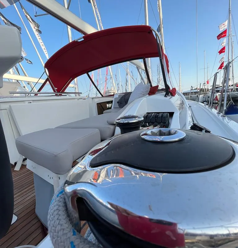 Deck of Nauti Buoy, a Beneteau Oceanis 46.1 sailboat at Split, Croatia