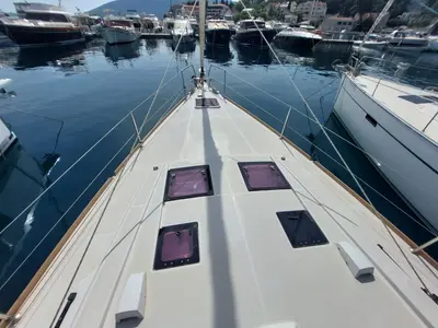 Deck of Stella, a Beneteau Oceanis 45 sailboat at Herceg Novi, Montenegro