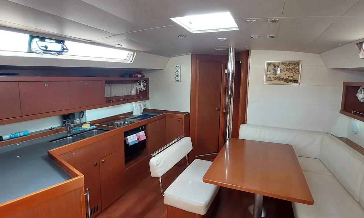 Galley of Stella, a Beneteau Oceanis 45 sailboat at Herceg Novi, Montenegro
