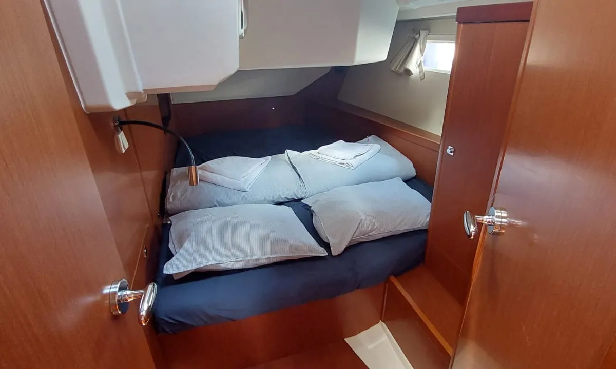 Cabin on Stella, a Beneteau Oceanis 45 sailboat at Herceg Novi, Montenegro